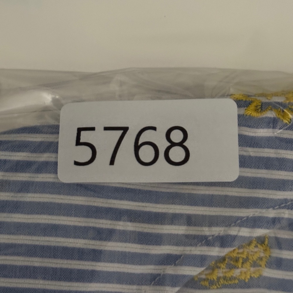 J.Crew‎ Shirt Blue White Striped Tie-Front Tank Sleeveless Embroidered Size 8 - Picture 9 of 9